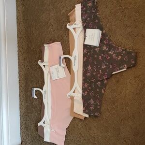 Womens Tranquil & True 6 pairs Microfiber Thong Panties Size 2X 3X Blush NWT